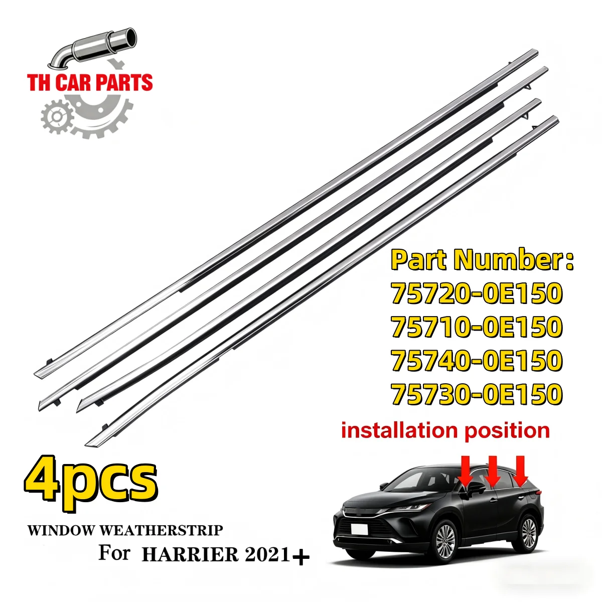 Car Window Weatherstrip For Toyota Harrier 2021+ Window Moulding Trim 75720-0E150 75710-0E150 75740-0E150 75730-0E150
Car Window Weatherstrip For Toyota Harrier 2021+ Window Moulding Trim 75720-0E150 75710-0E150 75740-0E150 75730-0E150