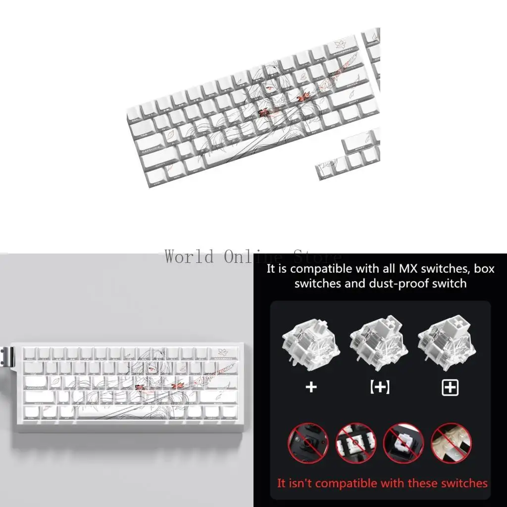 Ergonomic Keycap Set PBT 74 Side Engraved Keycaps for 61 67 68 87HC 
Ergonomic Keycap Set PBT 74 Side Engraved Keycaps for 61 67 68 87HC