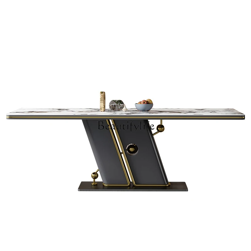 2025 new Italian light luxury rock slab dining table modern simple high-end household rectangular dining table
2025 new Italian light luxury rock slab dining table modern simple high-end household rectangular dining table