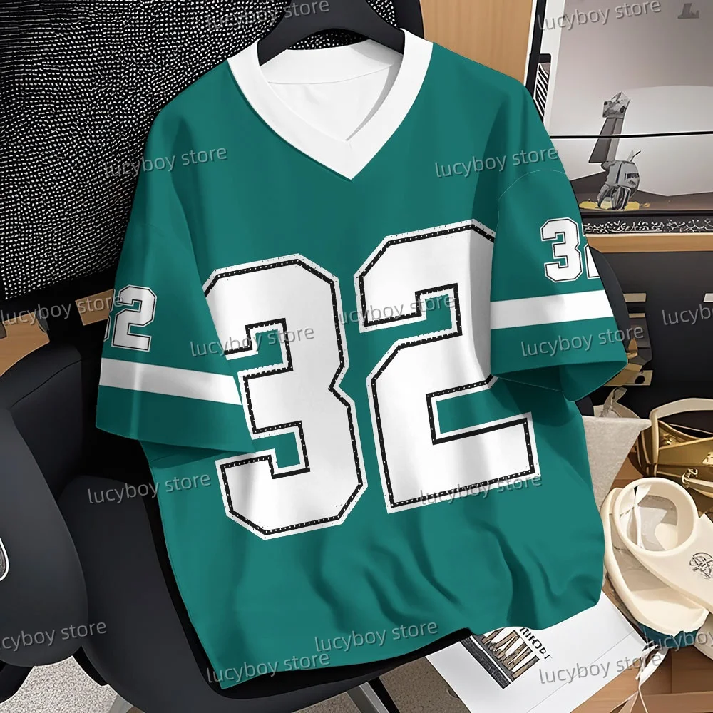 2025 Summer Man O-Neck Short Sleeve SportNo.32 Stripe Print T-Shirt Jersey T-Shirt Vintage Oversize Striped Tees Men Clothes
2025 Summer Man O-Neck Short Sleeve SportNo.32 Stripe Print T-Shirt Jersey T-Shirt Vintage Oversize Striped Tees Men Clothes