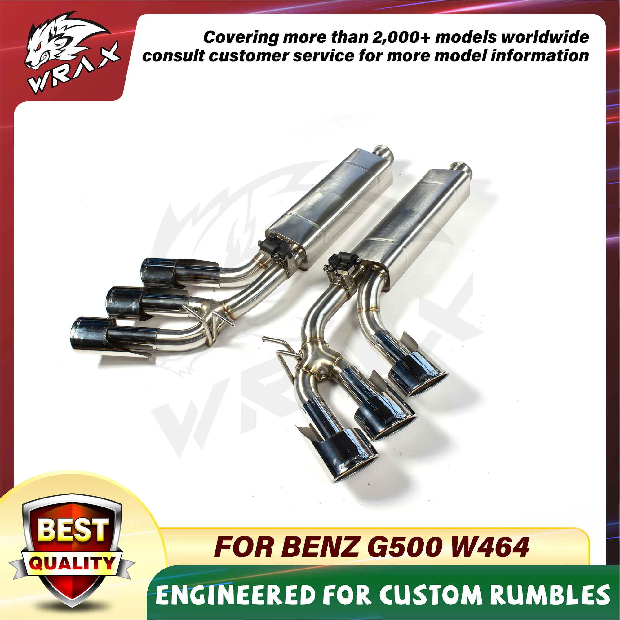 304 Stainless Steel Catback Exhaust System Performance Muffler Pipes For BENZ G500 W464 With valve
304 Stainless Steel Catback Exhaust System Performance Muffler Pipes For BENZ G500 W464 With valve