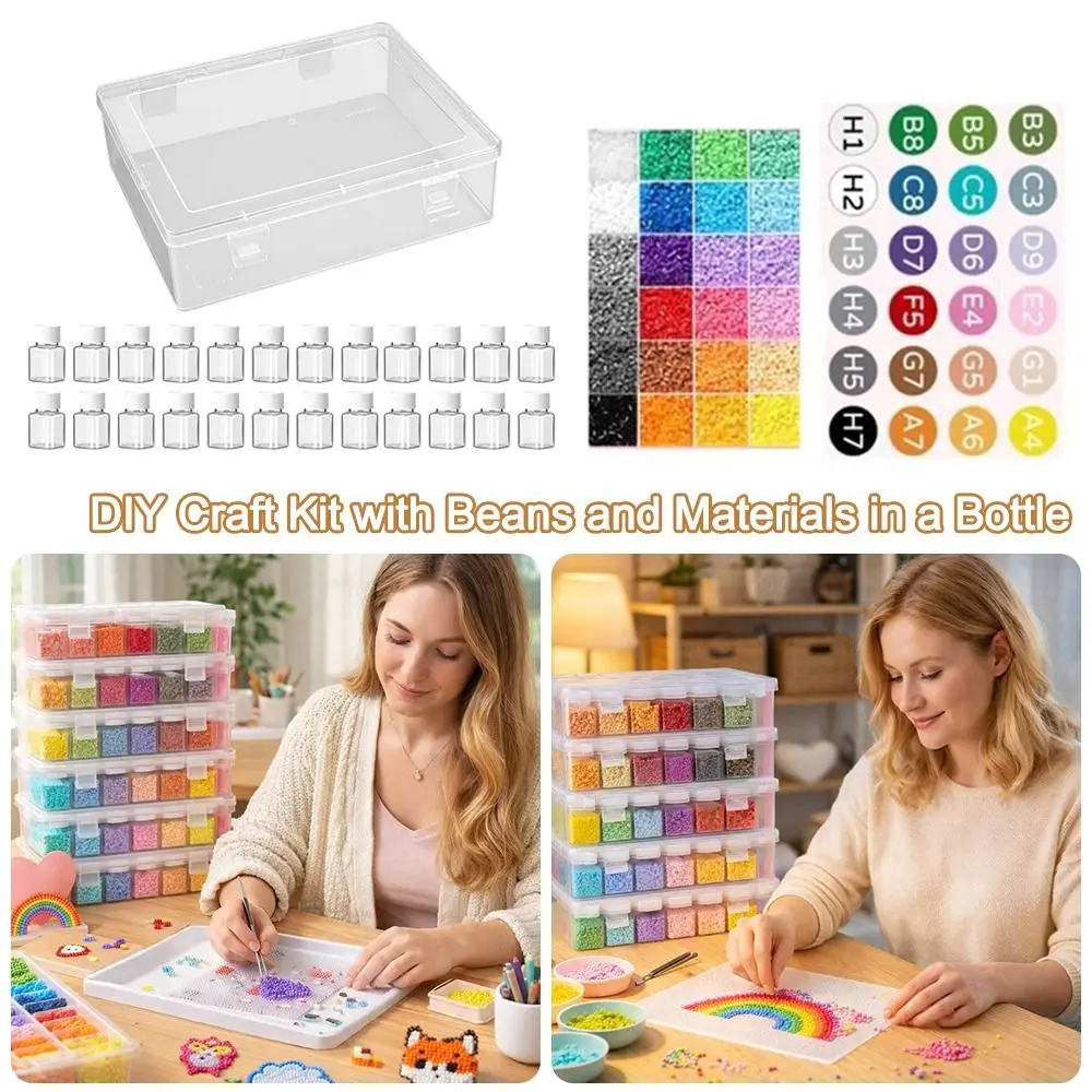 Handmade Perler Hama Beads Storage Box 24 Color Color Label Stickers Bean-packing Material Package Transparent DIY Handmade
Handmade Perler Hama Beads Storage Box 24 Color Color Label Stickers Bean-packing Material Package Transparent DIY Handmade
