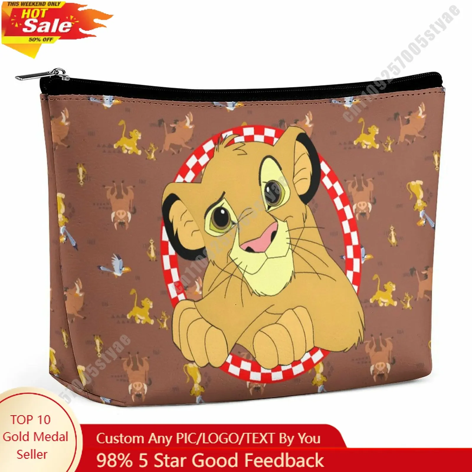 Simba Cosmetic Bag Disney Cartoon Role DIY Customized Graphic Design Personalized Creation Holiday Gift Cosmetic Storage
Simba Cosmetic Bag Disney Cartoon Role DIY Customized Graphic Design Personalized Creation Holiday Gift Cosmetic Storage
