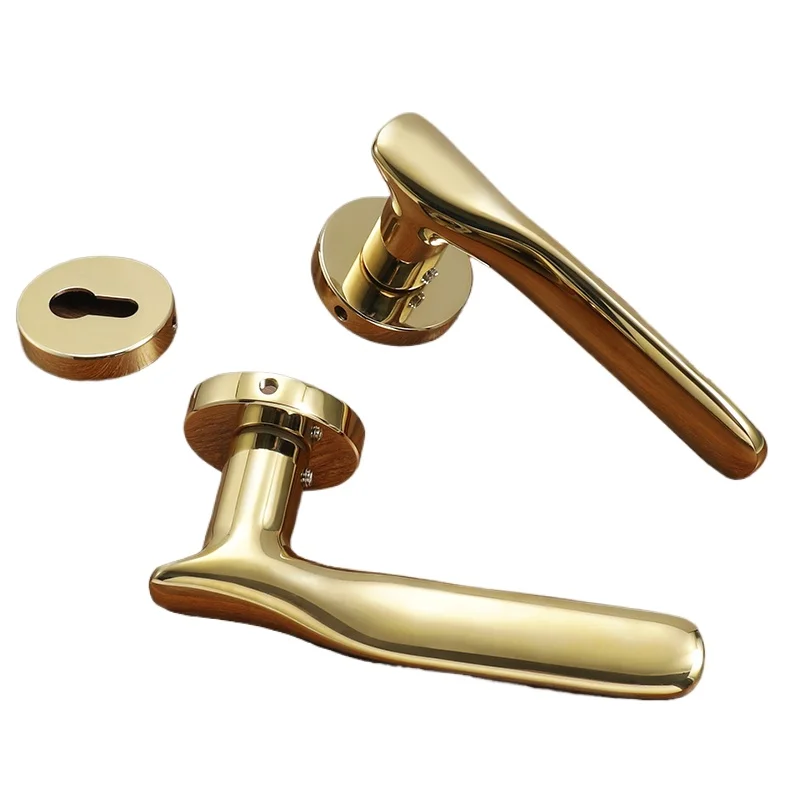 French bright gold bedroom door lock, indoor door lock handle household split lock
French bright gold bedroom door lock, indoor door lock handle household split lock