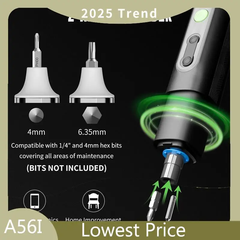A56I Top Cordless Screwdriver,Compatible With1/4In And 4Mm Hex Bits,4 Torque Levels,3 Lighting Modes,1500Mah Rechargeable Batter
A56I Top Cordless Screwdriver,Compatible With1/4In And 4Mm Hex Bits,4 Torque Levels,3 Lighting Modes,1500Mah Rechargeable Batter