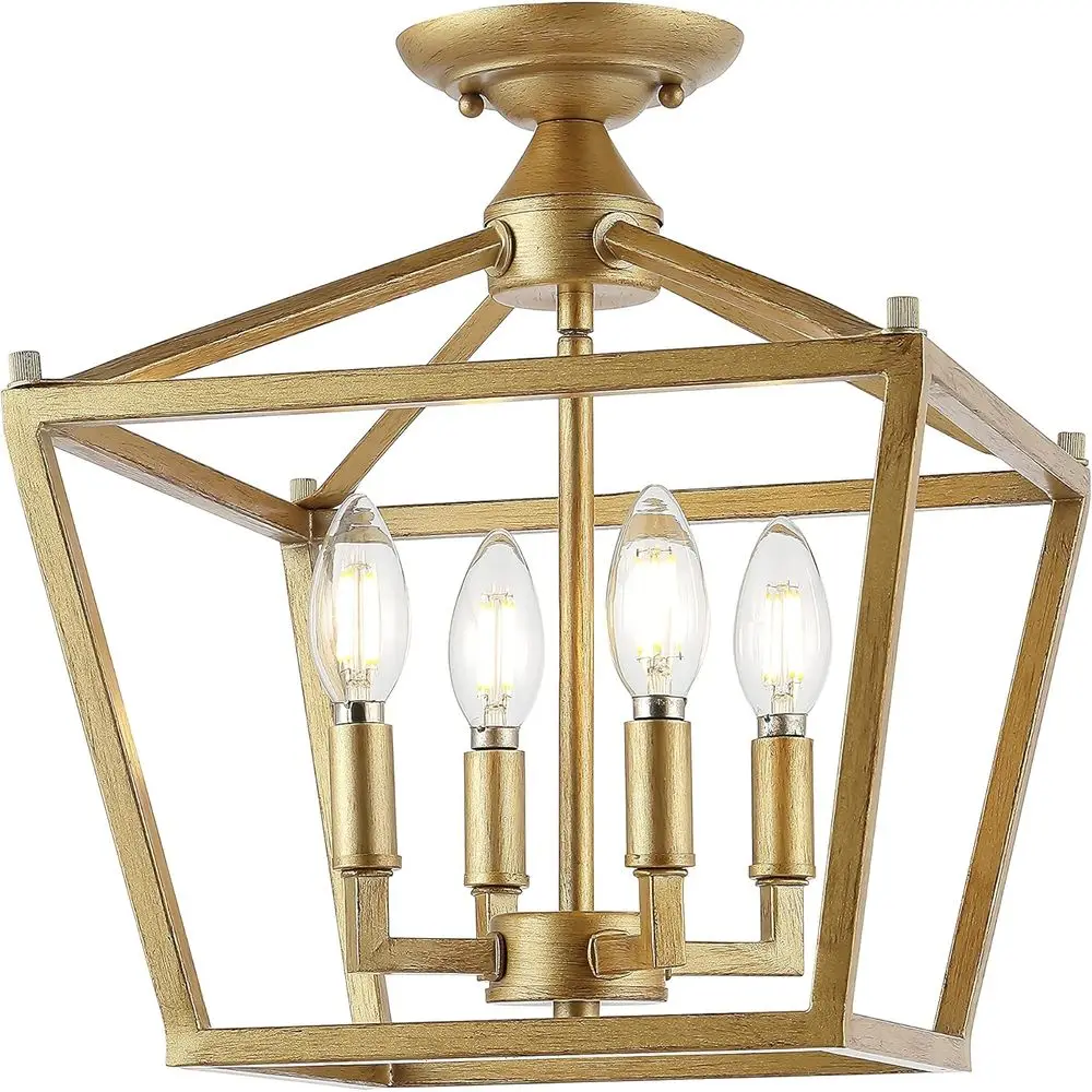 12 Gold Brass Pagoda LED Semi-Flush Mount 4-Light Lantern for Ceiling, Suitable for Kitchen, Hallway, Entryway, and Bedroom, Har
12 Gold Brass Pagoda LED Semi-Flush Mount 4-Light Lantern for Ceiling, Suitable for Kitchen, Hallway, Entryway, and Bedroom, Har