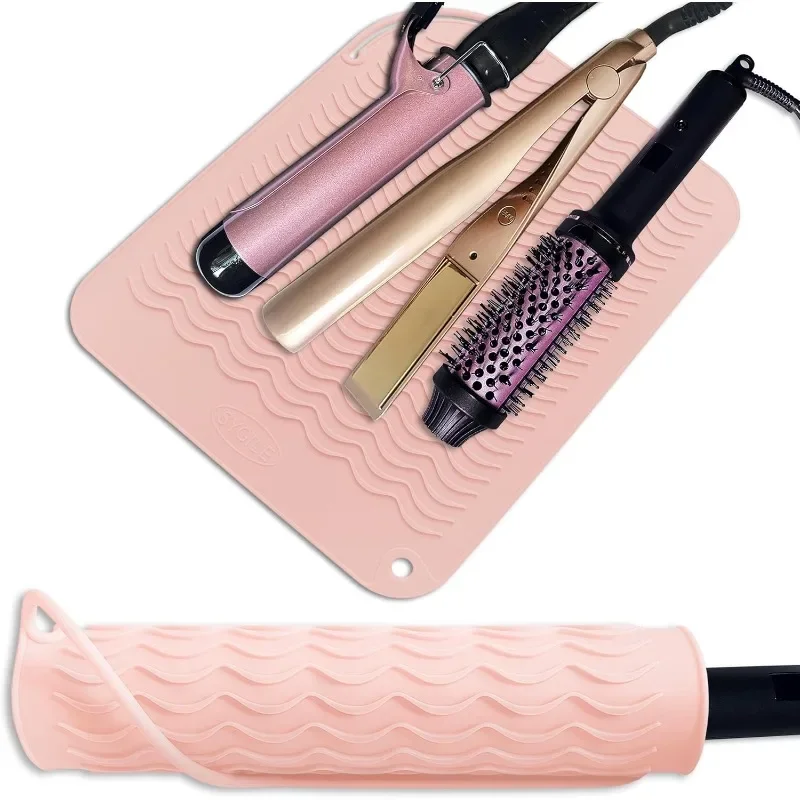 2pcs 12" X 9" Large Heat Resistant Silicone Mat for Hair Styling Tools, Curling Iron Mat, Flat Iron Holder, Hair Straightener Pad, Makeup Mat, Hot Tools Mat for Travel Vanity Salon - Blush Pink
2pcs 12" X 9" Large Heat Resistant Silicone Mat for Hair Styling Tools, Curling Iron Mat, Flat Iron Holder, Hair Straightener Pad, Makeup Mat, Hot Tools Mat for Travel Vanity Salon - Blush Pink