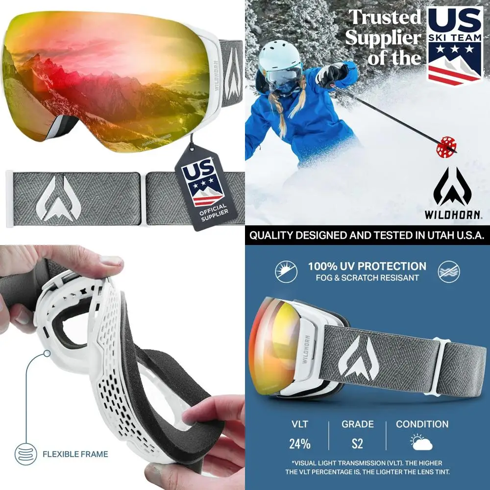 Anti-Fog, Scratch-Resistant UV-Protected Magnetic Lens Ski Goggles for Men and Women, Suitable for Snowboarding
Anti-Fog, Scratch-Resistant UV-Protected Magnetic Lens Ski Goggles for Men and Women, Suitable for Snowboarding