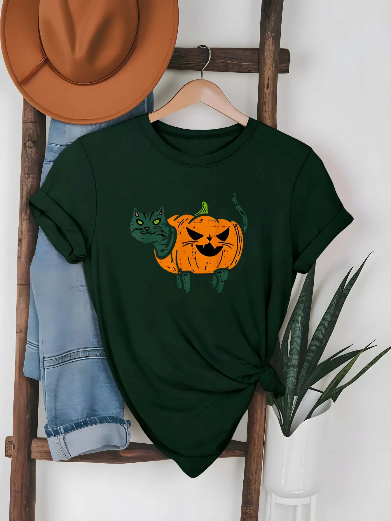 Plus Size Fashionable Apparel Featuring Playful Cat - Pumpkin Hybrid Design To Elevate Your Halloween Wardrobe
Plus Size Fashionable Apparel Featuring Playful Cat - Pumpkin Hybrid Design To Elevate Your Halloween Wardrobe