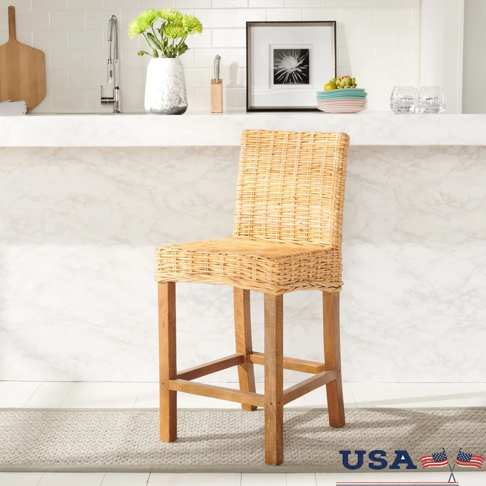 Natural Rattan Counter Stool with Footrest Durable Mango Wood Ideal Kitchen Breakfast Nook Rustic Design No Assembly Needed
Natural Rattan Counter Stool with Footrest Durable Mango Wood Ideal Kitchen Breakfast Nook Rustic Design No Assembly Needed