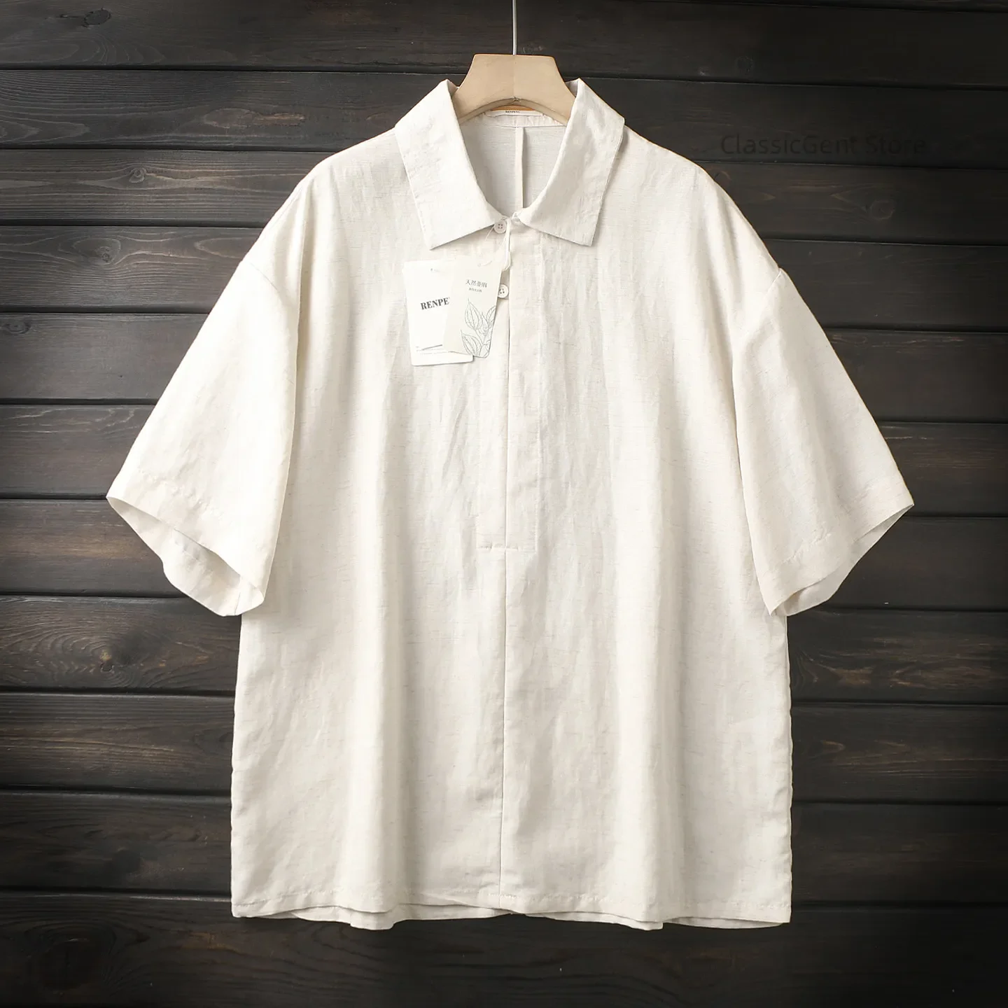 Natural linen blend! Men's summer lapel half-open pullover short-sleeved shirt top
Natural linen blend! Men's summer lapel half-open pullover short-sleeved shirt top