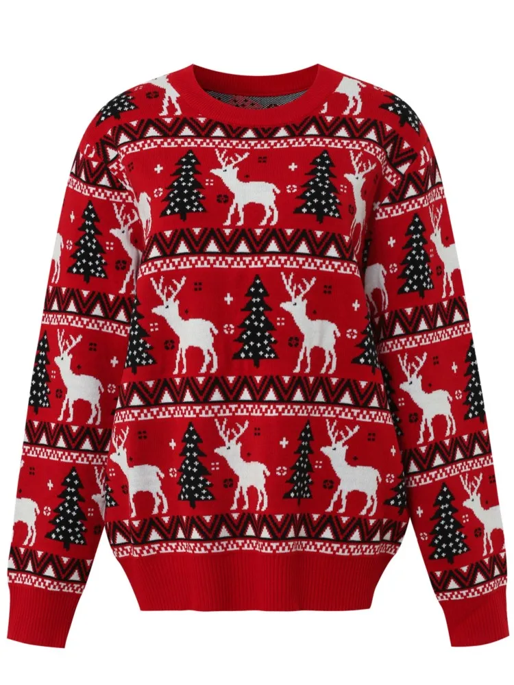 Fashion Print Knit Sweater For Women Casual O Neck Long Sleeve Pullovers Tops Lady Holiday Christmas Party Women's Clothing New
Fashion Print Knit Sweater For Women Casual O Neck Long Sleeve Pullovers Tops Lady Holiday Christmas Party Women's Clothing New