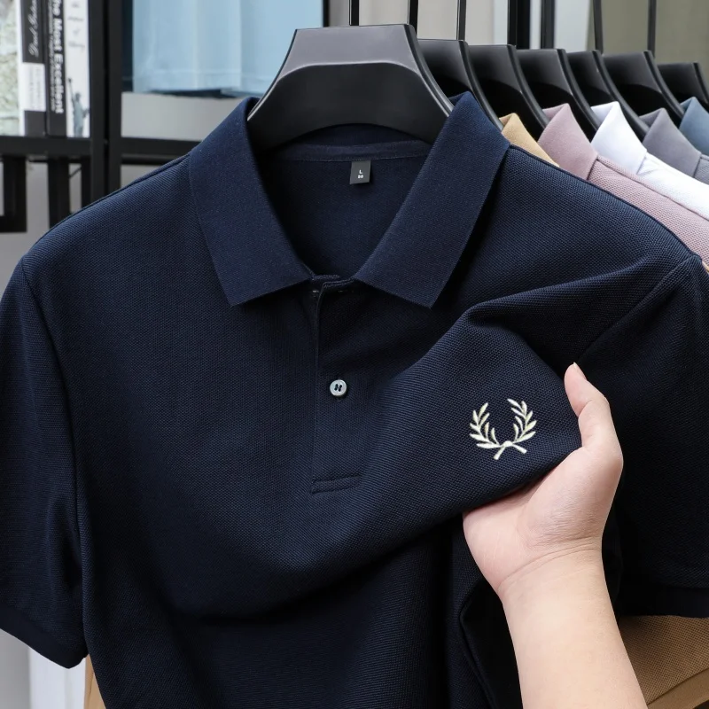100% pure cotton summer men's short sleeve designer exquisite embroidery polo shirt business fashion comfortable casual T-shirt
100% pure cotton summer men's short sleeve designer exquisite embroidery polo shirt business fashion comfortable casual T-shirt