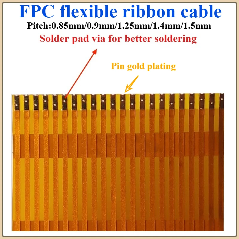2Pcs 0.85mm/0.9mm/1.25mm Pitch 3/4/6/8/10/12/20/30P solder pad via FPC cable Pin gold plating
2Pcs 0.85mm/0.9mm/1.25mm Pitch 3/4/6/8/10/12/20/30P solder pad via FPC cable Pin gold plating