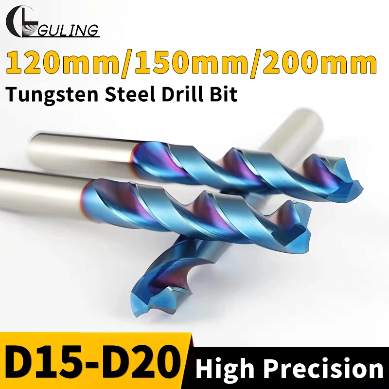 GULING Blue-Coating Carbide Tungsten Drill D15mm-20mm Bits CNC Hole Machining Tool 40mm/100mm Length 1PCS
GULING Blue-Coating Carbide Tungsten Drill D15mm-20mm Bits CNC Hole Machining Tool 40mm/100mm Length 1PCS