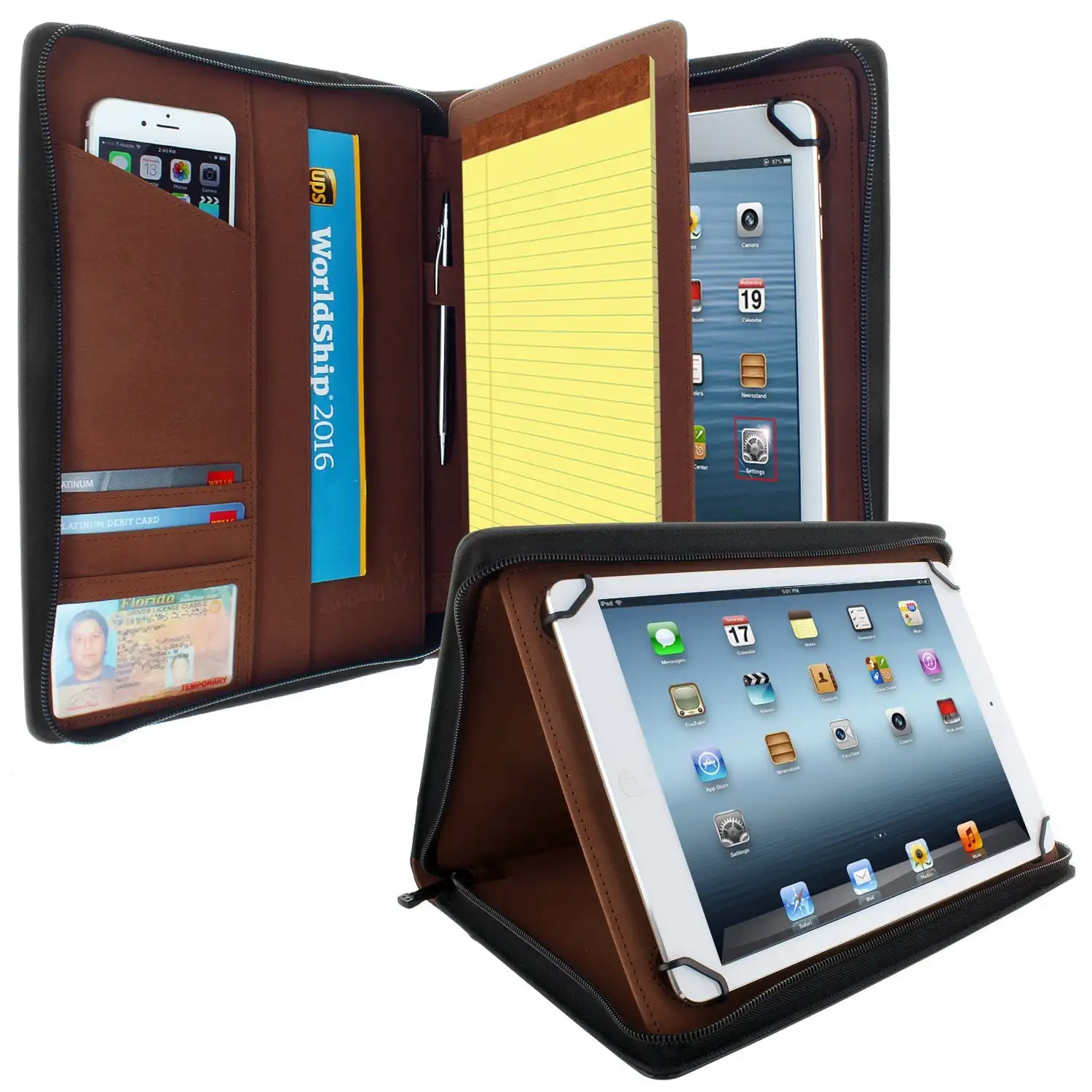 KHOMO Universal Tablet Pad Folio Zippered Case fits Tablets 8.5" up to 11" Inches - Black
KHOMO Universal Tablet Pad Folio Zippered Case fits Tablets 8.5" up to 11" Inches - Black