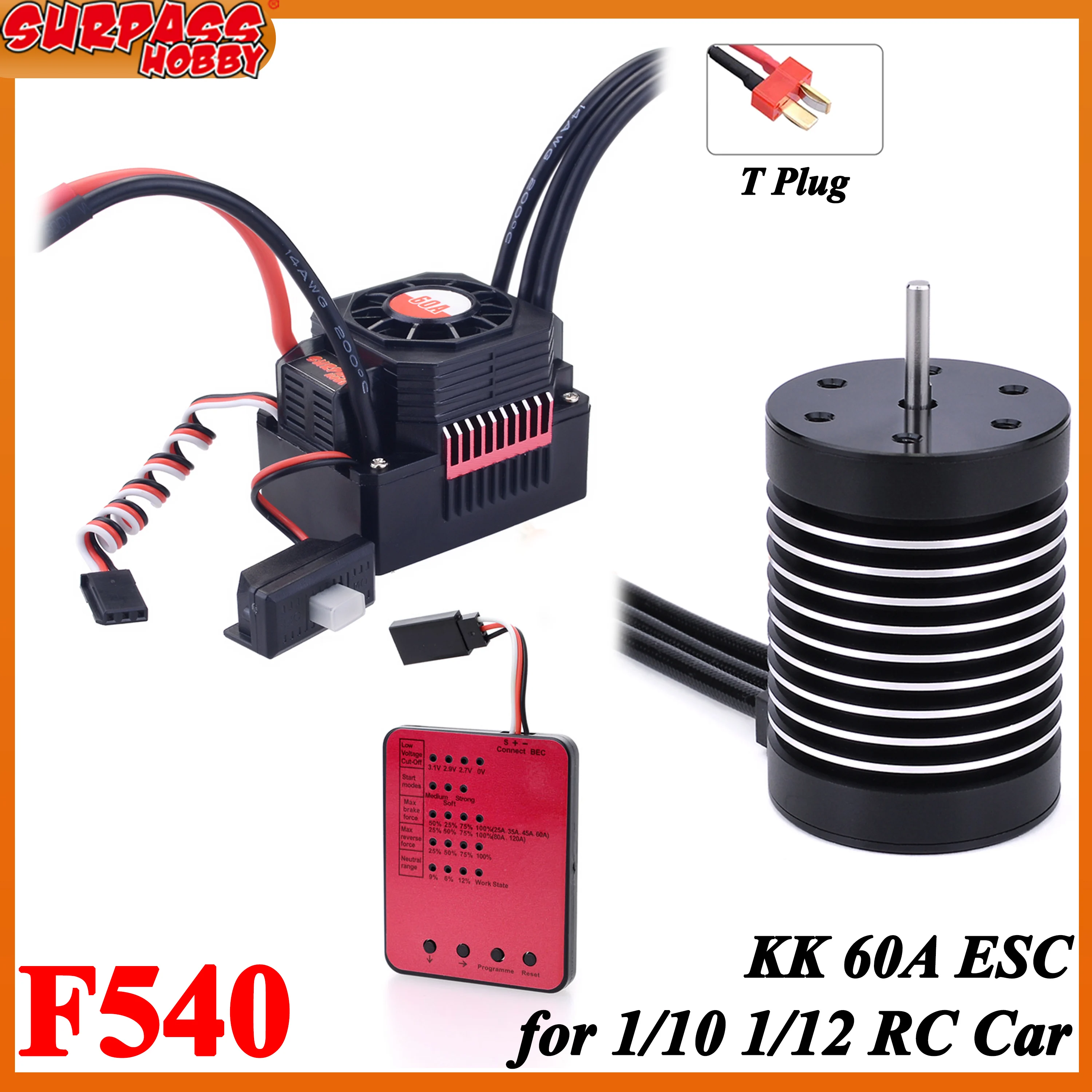 Surpass Hobby Rocket F540 3930KV 4370KV Waterproof Brushless Motor 60A ESC Program Card for 1/10 1/12 RC Car Traxxas Off-Road
Surpass Hobby Rocket F540 3930KV 4370KV Waterproof Brushless Motor 60A ESC Program Card for 1/10 1/12 RC Car Traxxas Off-Road