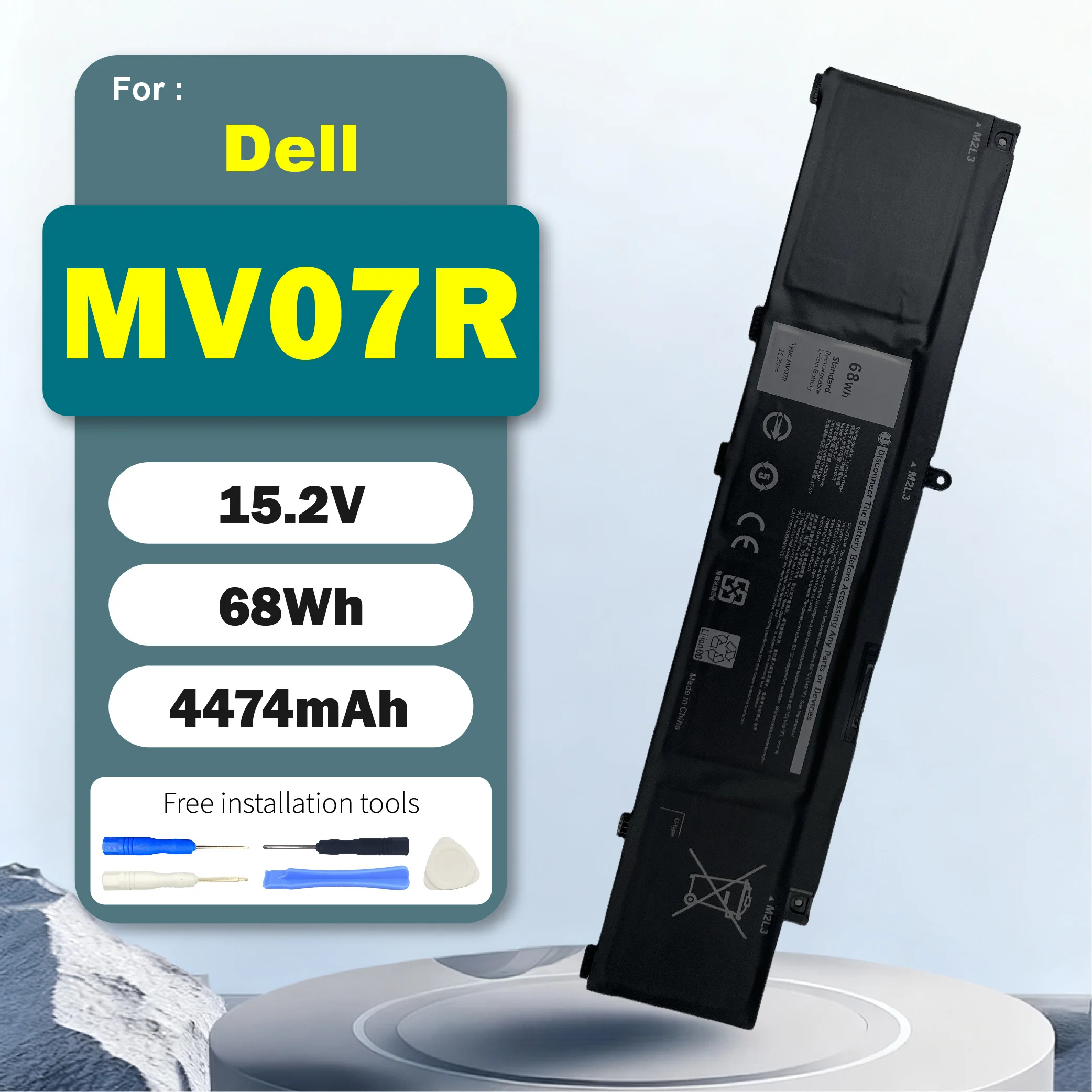 MV07R Battery for Dell G3 15 3500 3590 G5 15 5500 5505 SE 72WGV 072WGV W5W19 266J9 M4GW 15.2V 68Wh
MV07R Battery for Dell G3 15 3500 3590 G5 15 5500 5505 SE 72WGV 072WGV W5W19 266J9 M4GW 15.2V 68Wh