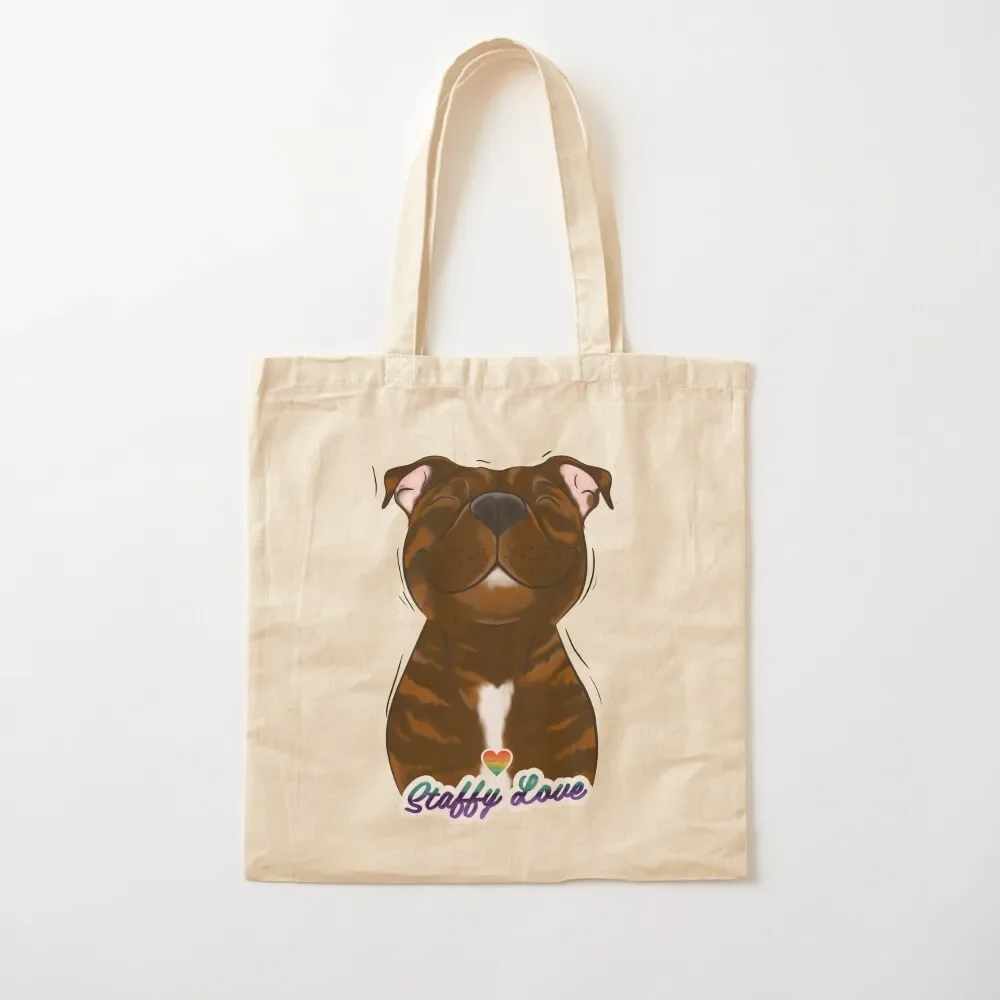 Smiling Brindle Staffy (stafford) Staffy Love Tote Bag tote bag screen Beach bag foldable reusable
Smiling Brindle Staffy (stafford) Staffy Love Tote Bag tote bag screen Beach bag foldable reusable