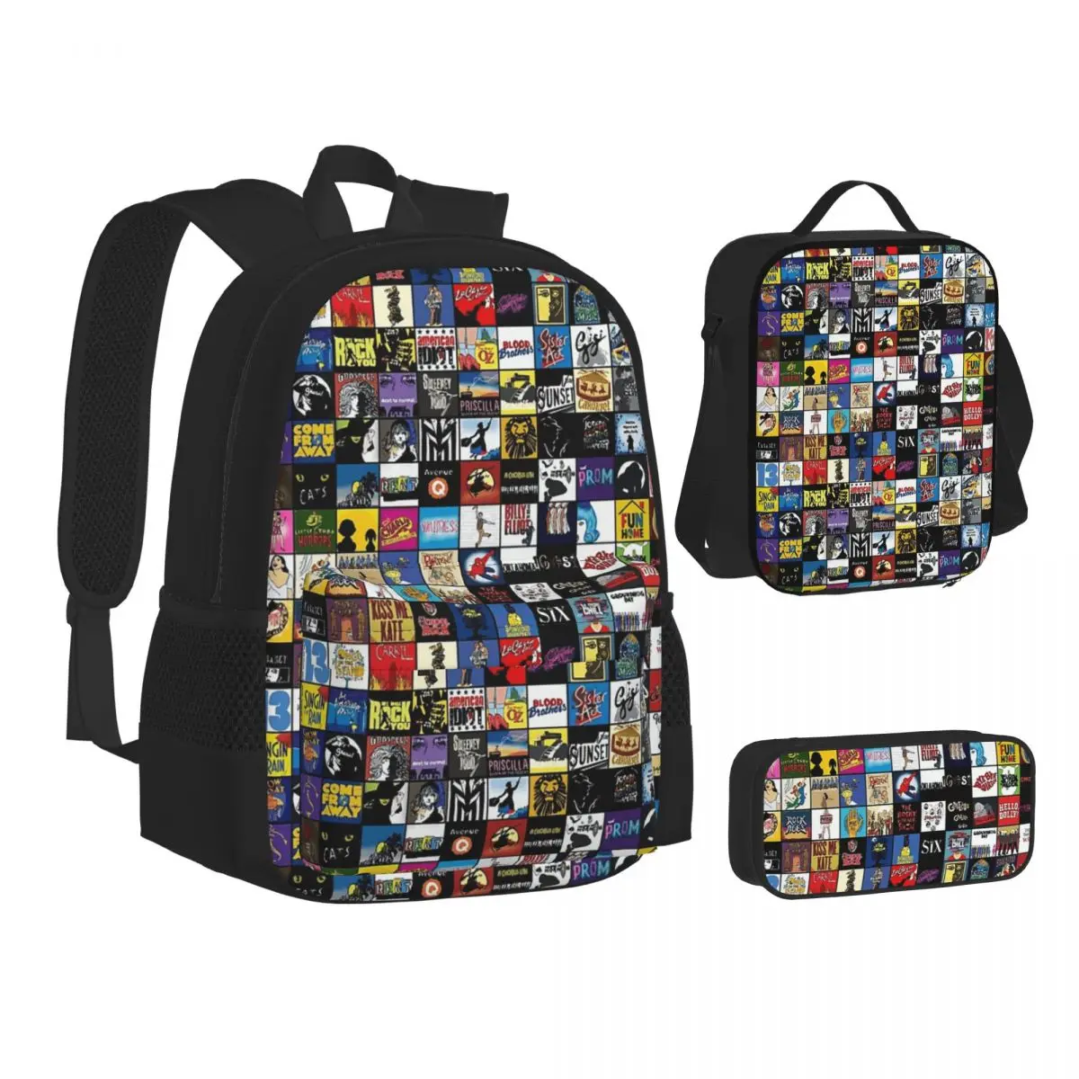 Broadway Musical Theatre Logos - Hand Drawn Backpacks Bookbag School Bags Children Rucksack Lunch Bag Pen Bag Three-Piece Set
Broadway Musical Theatre Logos - Hand Drawn Backpacks Bookbag School Bags Children Rucksack Lunch Bag Pen Bag Three-Piece Set