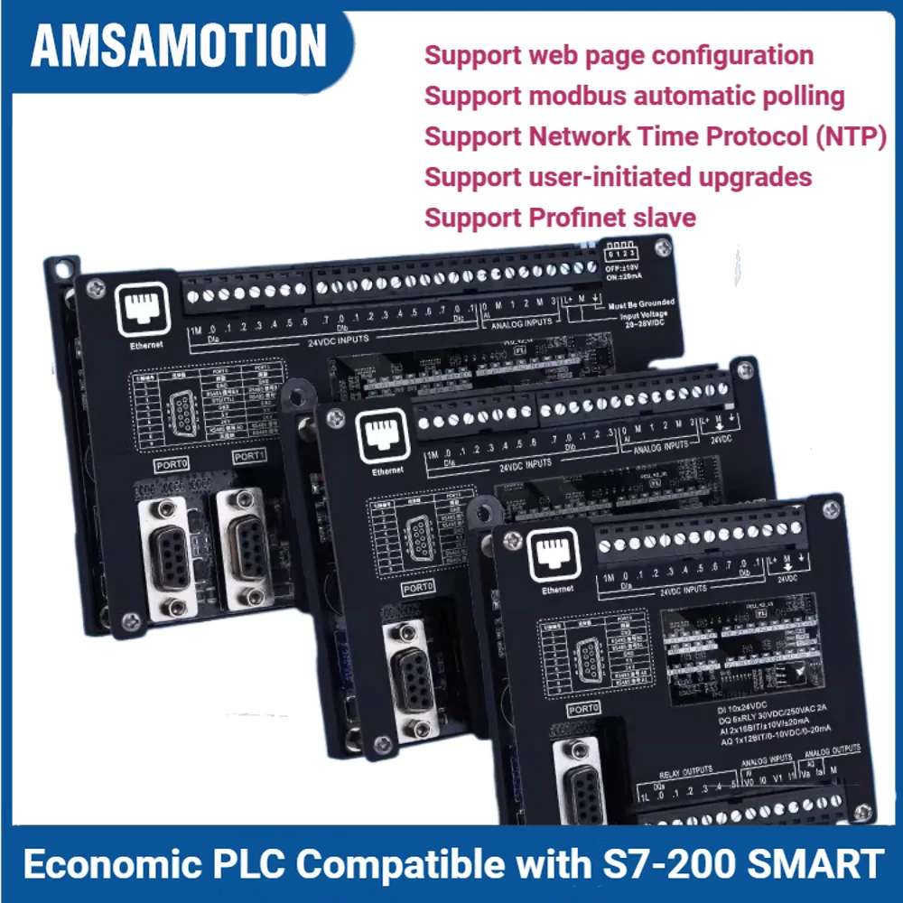 PLC Compatible S7-200 SMART CPU F7-200 Analog ST30 SR20 SR40 SR60 Profinet MODBUS Industrial Control Board
PLC Compatible S7-200 SMART CPU F7-200 Analog ST30 SR20 SR40 SR60 Profinet MODBUS Industrial Control Board