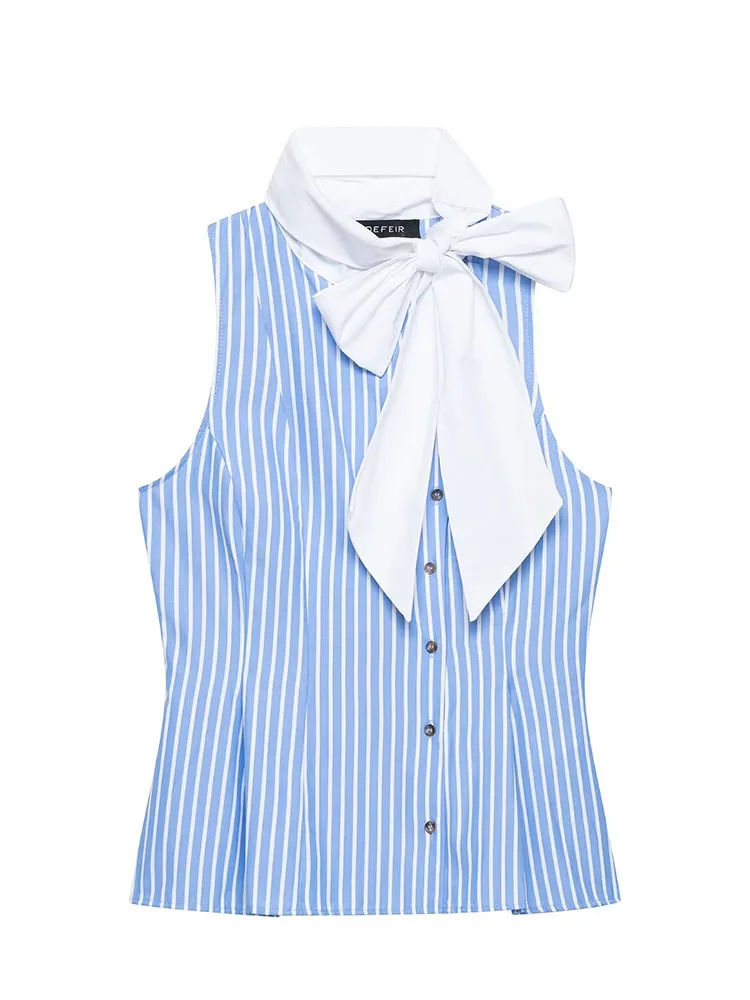 HH Women Summer Old Money Fresh Blue White Stripe Blouse Spring Contrast Bow Tie Neck Sleeveless Button Front Lightweight Top
HH Women Summer Old Money Fresh Blue White Stripe Blouse Spring Contrast Bow Tie Neck Sleeveless Button Front Lightweight Top
