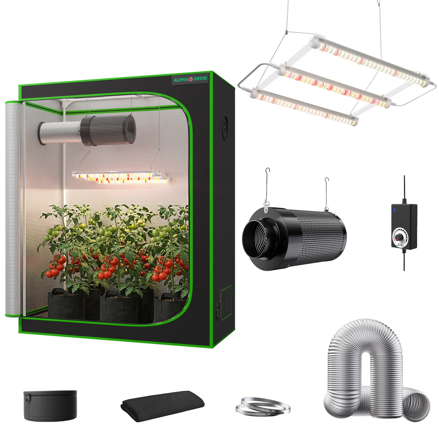 Комплект для выращивания ALPHAGROW 1800D, доступен в различных размерах: 2x2, 2x4, 4x4, с LED-подсветкой ABA 32W (UVA/IR/красный свет).
Комплект для выращивания ALPHAGROW 1800D, доступен в различных размерах: 2x2, 2x4, 4x4, с LED-подсветкой ABA 32W (UVA/IR/красный свет).