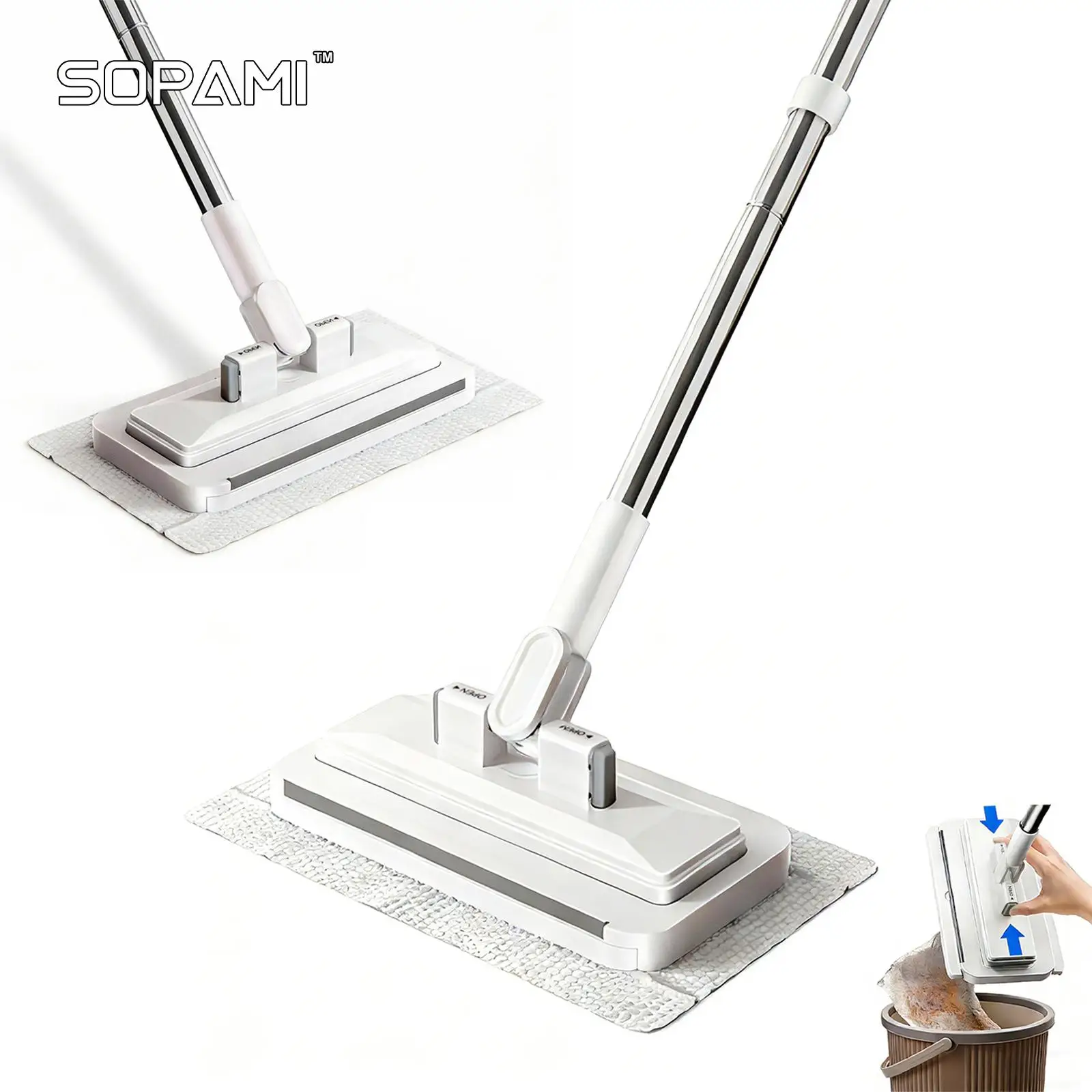 Retractable Disposable Dust Mop Automatic Clamp Hands-Free Magic Flat Mop Dry Wet Dual Use No Hand Wash Lazy Floor Cleaner Replaceable Non-Woven Pads for Hard
Retractable Disposable Dust Mop Automatic Clamp Hands-Free Magic Flat Mop Dry Wet Dual Use No Hand Wash Lazy Floor Cleaner Replaceable Non-Woven Pads for Hard
