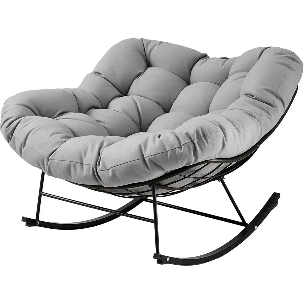 Oversized Outdoor Rocking Chair, Comfortable Patio Egg Chair, Ideal for Bedroom, Living Room, Garden, Porch, Lawn, Grey
Oversized Outdoor Rocking Chair, Comfortable Patio Egg Chair, Ideal for Bedroom, Living Room, Garden, Porch, Lawn, Grey
