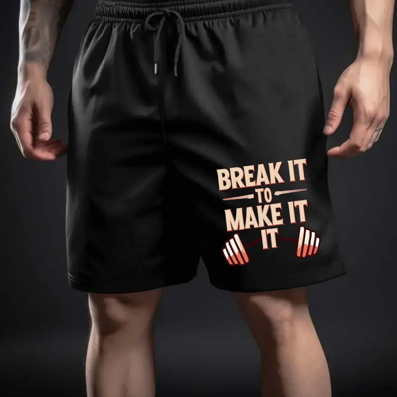 Шорты с принтом «Break It Make It», мужские спортивные штаны с карманами и завязками, повседневные свободные удобные брюки с пятью точками, летние пляжные брюки
Шорты с принтом «Break It Make It», мужские спортивные штаны с карманами и завязками, повседневные свободные удобные брюки с пятью точками, летние пляжные брюки