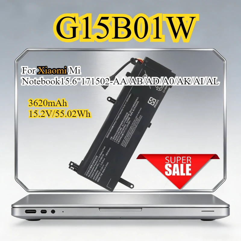 Новая сменная батарея для ноутбука 3620 мАч G15B01W для Xiaomi Mi Notebook 15.6" TM1705 TM1801 GTX1050Ti/1060 171502-AK/AN/AA/I
Новая сменная батарея для ноутбука 3620 мАч G15B01W для Xiaomi Mi Notebook 15.6" TM1705 TM1801 GTX1050Ti/1060 171502-AK/AN/AA/I