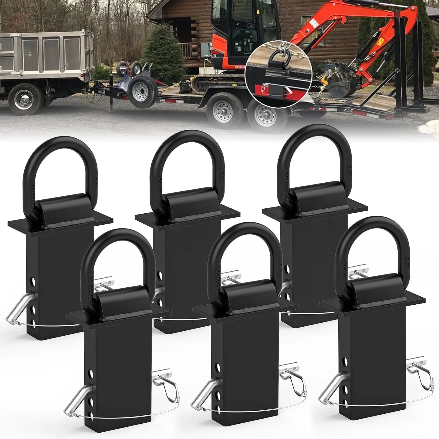 Heavy Duty 5/8" Stake Pocket Tie Down D Rings, Adjustable with Anti-Loss Pin for Flatbed Trucks and Trailers, 18000 LBS Capacity
Heavy Duty 5/8" Stake Pocket Tie Down D Rings, Adjustable with Anti-Loss Pin for Flatbed Trucks and Trailers, 18000 LBS Capacity