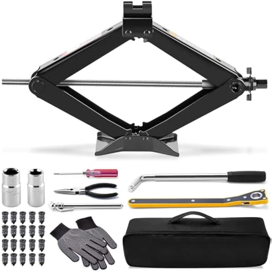 Car Jack Kit 2 Ton 4409 lbs Scissor Jack for Car Portable Tire Changing Repairing Kit with Lug Wrench Universal Tire Jack Kit f
Car Jack Kit 2 Ton 4409 lbs Scissor Jack for Car Portable Tire Changing Repairing Kit with Lug Wrench Universal Tire Jack Kit f