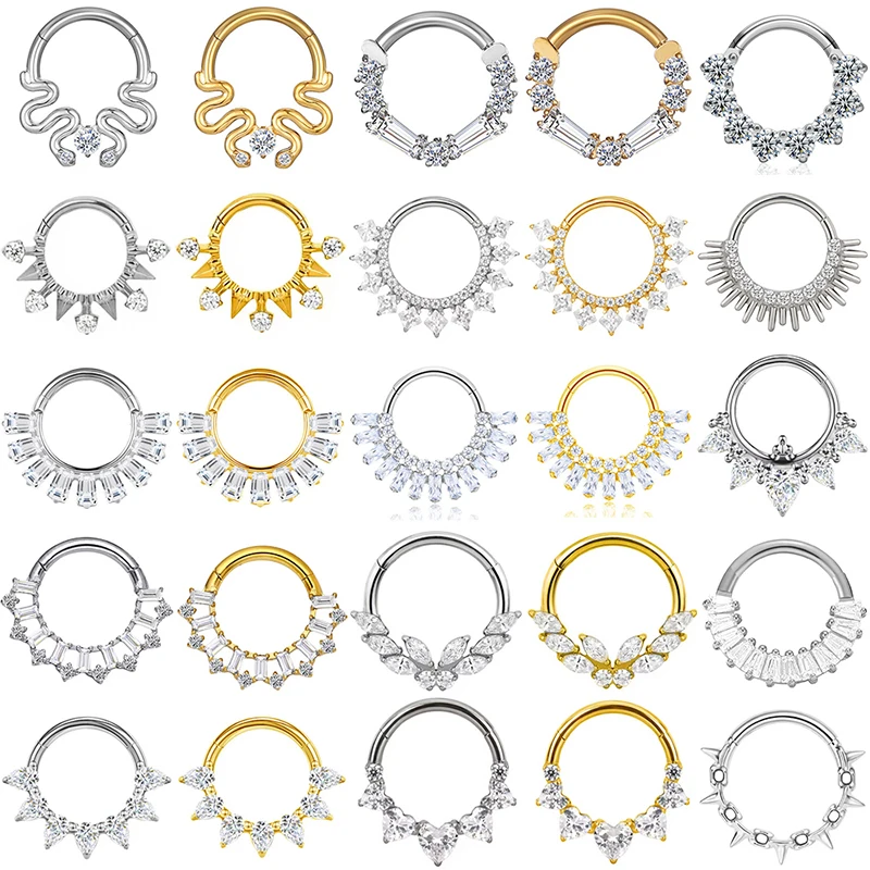 1PC ASTM F136 G23 Titanium 16G Nose Rings Hinged Septum Clicker Lip Segment Daith Earring Hoop CZ Helix Conch Piercing Jewelry
1PC ASTM F136 G23 Titanium 16G Nose Rings Hinged Septum Clicker Lip Segment Daith Earring Hoop CZ Helix Conch Piercing Jewelry