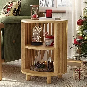 Round End Table, Wood Side Tables, Century ern Nightstand with 2 Tier Storage, Small Circle Bede Table or Small Spaces, Living R
Round End Table, Wood Side Tables, Century ern Nightstand with 2 Tier Storage, Small Circle Bede Table or Small Spaces, Living R