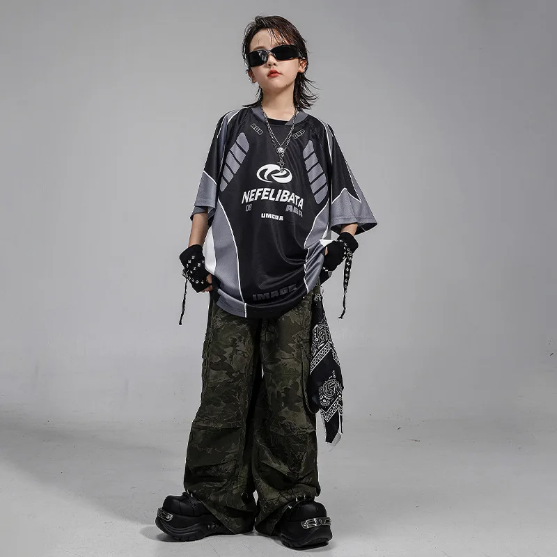 Kid Kpop Hip Hop Clothing Black Gray T Shirt Top Camouflage Casual Parachute Cargo Pants for Girl Boy Jazz Dance Costume Clothes
Kid Kpop Hip Hop Clothing Black Gray T Shirt Top Camouflage Casual Parachute Cargo Pants for Girl Boy Jazz Dance Costume Clothes