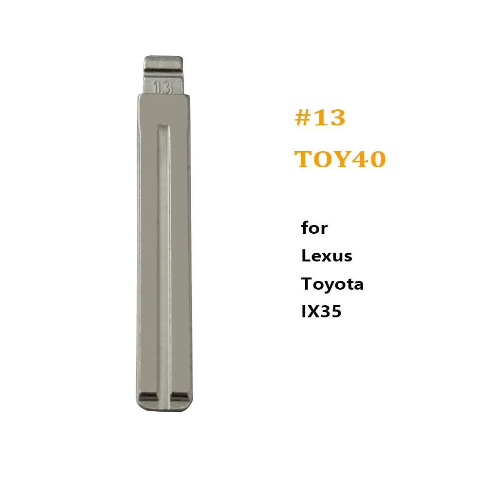 10 шт. 13 # Заготовка ключа TOY40 TOY48 Toy48FH KD для Lexus, Toyota IX35, необработанная металлическая заготовка выкидного ключа для Keydiy Xhorse VVDI
10 шт. 13 # Заготовка ключа TOY40 TOY48 Toy48FH KD для Lexus, Toyota IX35, необработанная металлическая заготовка выкидного ключа для Keydiy Xhorse VVDI
