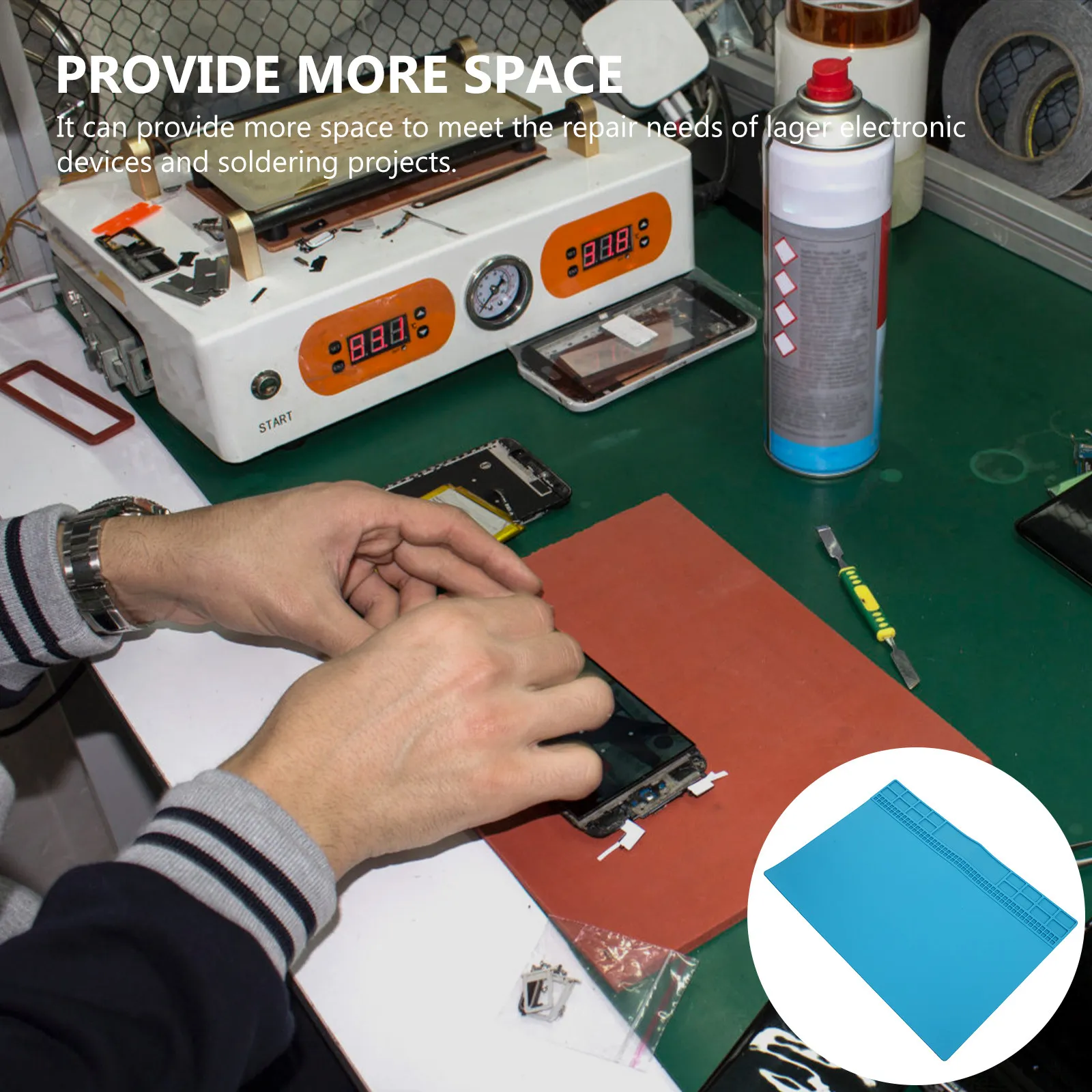 Silicone Soldering Mat Heat Resistant Electronics Repair Pad With Magnetic Surface Parts Storage Grids For Welding Station
Silicone Soldering Mat Heat Resistant Electronics Repair Pad With Magnetic Surface Parts Storage Grids For Welding Station