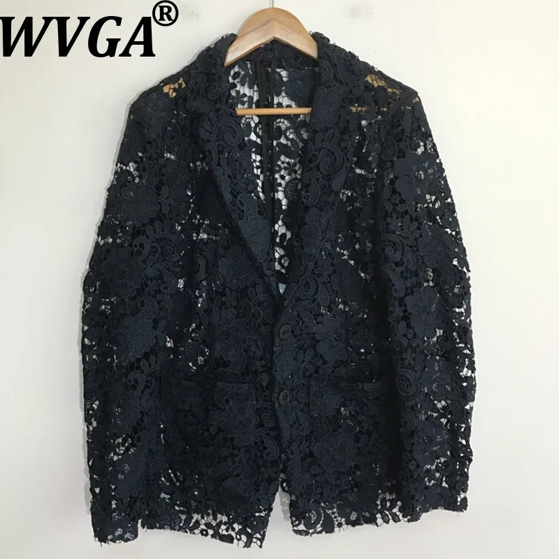 WVGA Spring Summer New Man Dark Heavy Embroidery Hollow Out See-Through Turn-Down Collar Blazer Niche Chic Casual Jakcets W22784
WVGA Spring Summer New Man Dark Heavy Embroidery Hollow Out See-Through Turn-Down Collar Blazer Niche Chic Casual Jakcets W22784