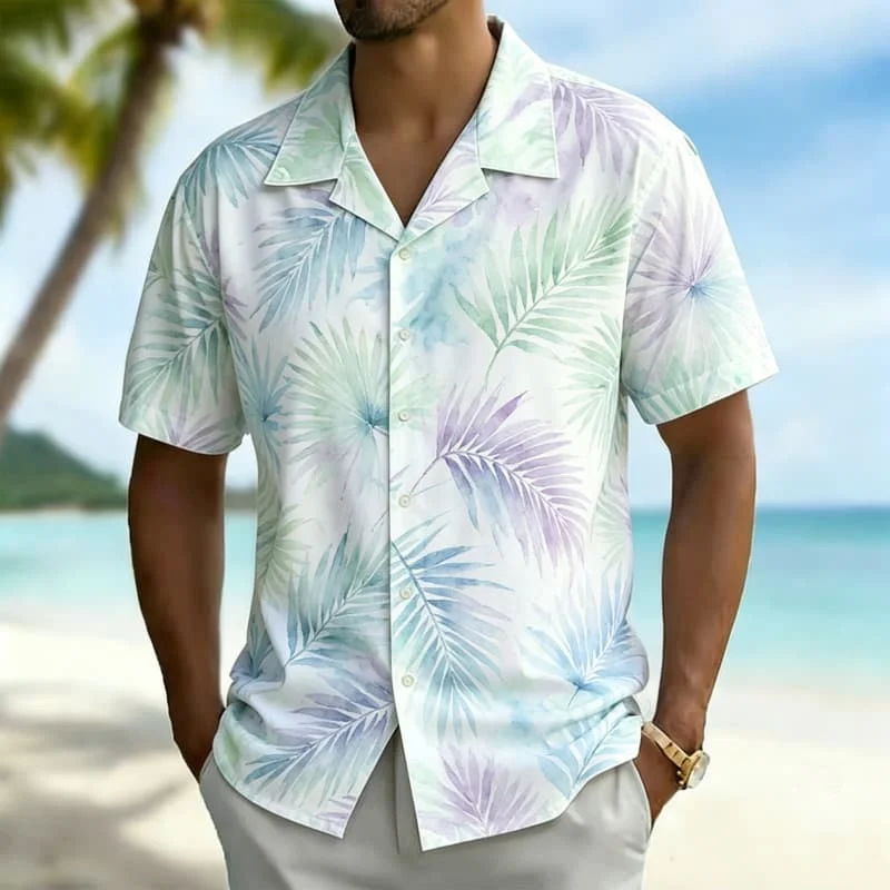 Men's tropical style watercolor printed Hawaiian shirt, for beach leisure, family travel, daily styling, and summer outings
Men's tropical style watercolor printed Hawaiian shirt, for beach leisure, family travel, daily styling, and summer outings