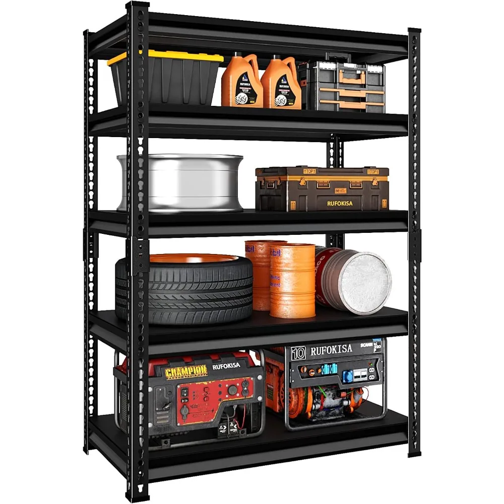 5-Tier Garage Shelving Heavy Duty, 72" Metal Shelving Unit - 2250 lbs Load Capacity, 40"W x 18"D x 72"H (Black)
5-Tier Garage Shelving Heavy Duty, 72" Metal Shelving Unit - 2250 lbs Load Capacity, 40"W x 18"D x 72"H (Black)