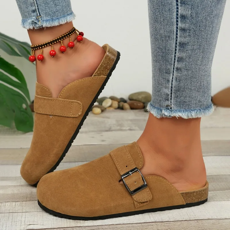 Ladies Shoes 2025 Brand Closed Toe Women's Slippers Fashion Outdoor Belt Buckle New Plus Size Concise Comfortable Flat Slippers
Ladies Shoes 2025 Brand Closed Toe Women's Slippers Fashion Outdoor Belt Buckle New Plus Size Concise Comfortable Flat Slippers
