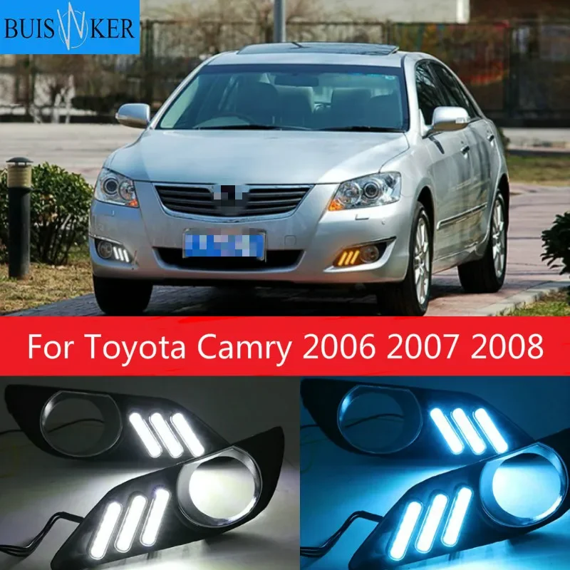 1 Set LED DRL Daytime Running Lights Daylight Fog Lamp Cover With Yellow Turning Signal For Toyota Camry 2006 2007 2008
1 Set LED DRL Daytime Running Lights Daylight Fog Lamp Cover With Yellow Turning Signal For Toyota Camry 2006 2007 2008