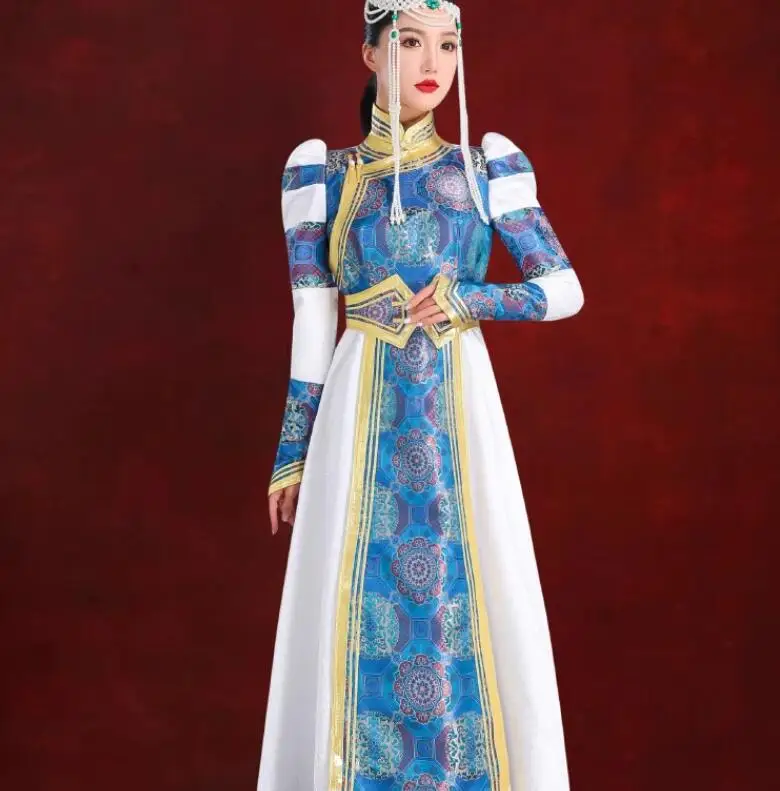 Chinese Women's Mongolian Robe White Dress Dance Performance Wedding
Chinese Women's Mongolian Robe White Dress Dance Performance Wedding