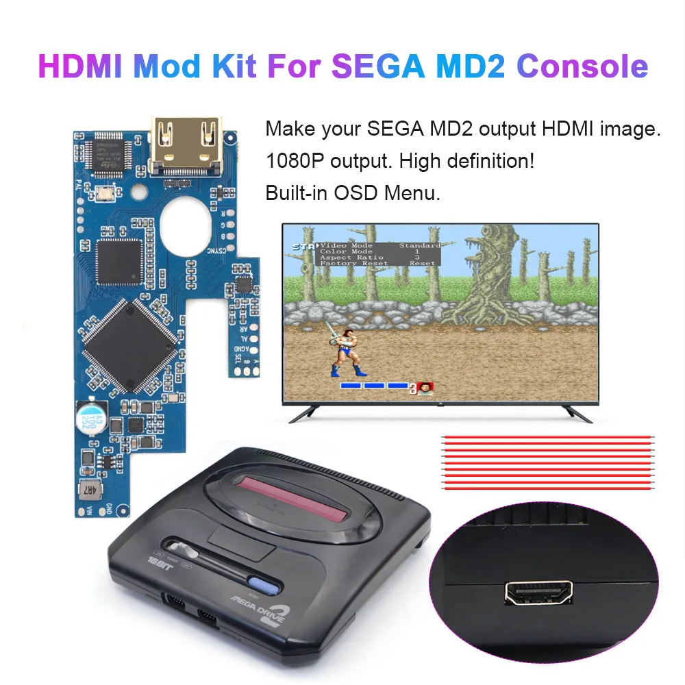 Модуль HDMI-адаптера Hispeedido для SEGA MD2, HD-видеоадаптер с выходом 1080P и OSD-меню для SEGA Mega Drive 2, для SEGA Genesis 2
Модуль HDMI-адаптера Hispeedido для SEGA MD2, HD-видеоадаптер с выходом 1080P и OSD-меню для SEGA Mega Drive 2, для SEGA Genesis 2