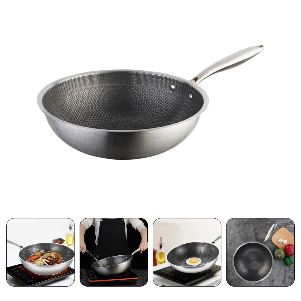 Stainless Steel Wok Round Bottom Pan Non Stick Fry Flat Skillet Metal Pancake Cooking Frying
Stainless Steel Wok Round Bottom Pan Non Stick Fry Flat Skillet Metal Pancake Cooking Frying