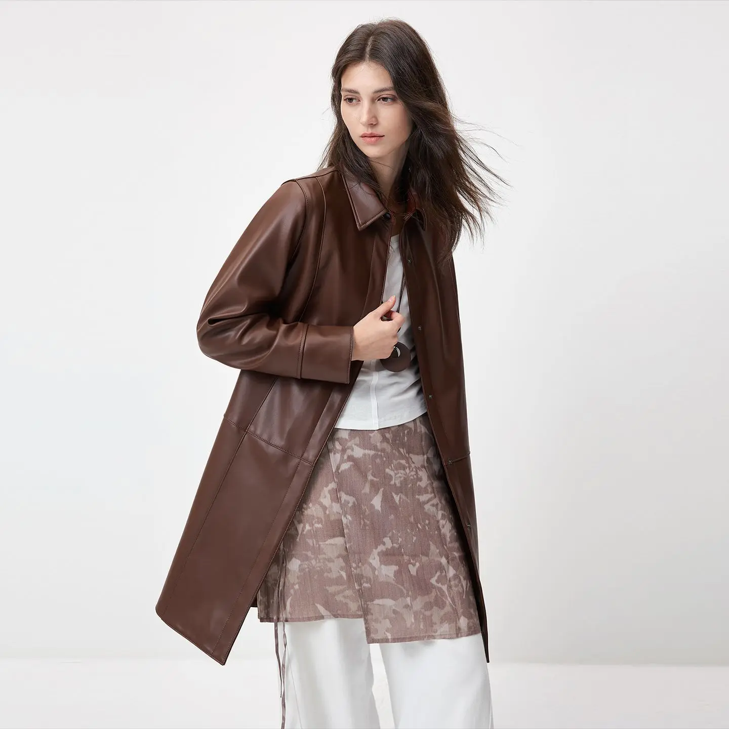 High Quality Sheepskin Leather Coat Women Spring Autumn Long Temperament Leather Coat
High Quality Sheepskin Leather Coat Women Spring Autumn Long Temperament Leather Coat