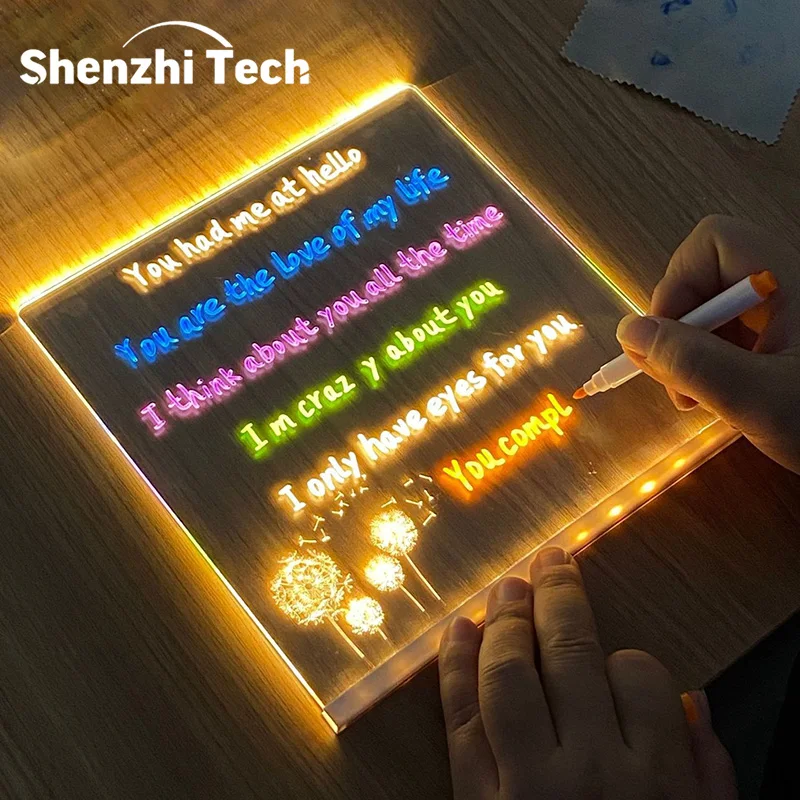 Shenzhi Tech JS‑01 LED Luminous Memo Board, Acrylic Erasable Writing Message Board with Night Light Function
Shenzhi Tech JS‑01 LED Luminous Memo Board, Acrylic Erasable Writing Message Board with Night Light Function