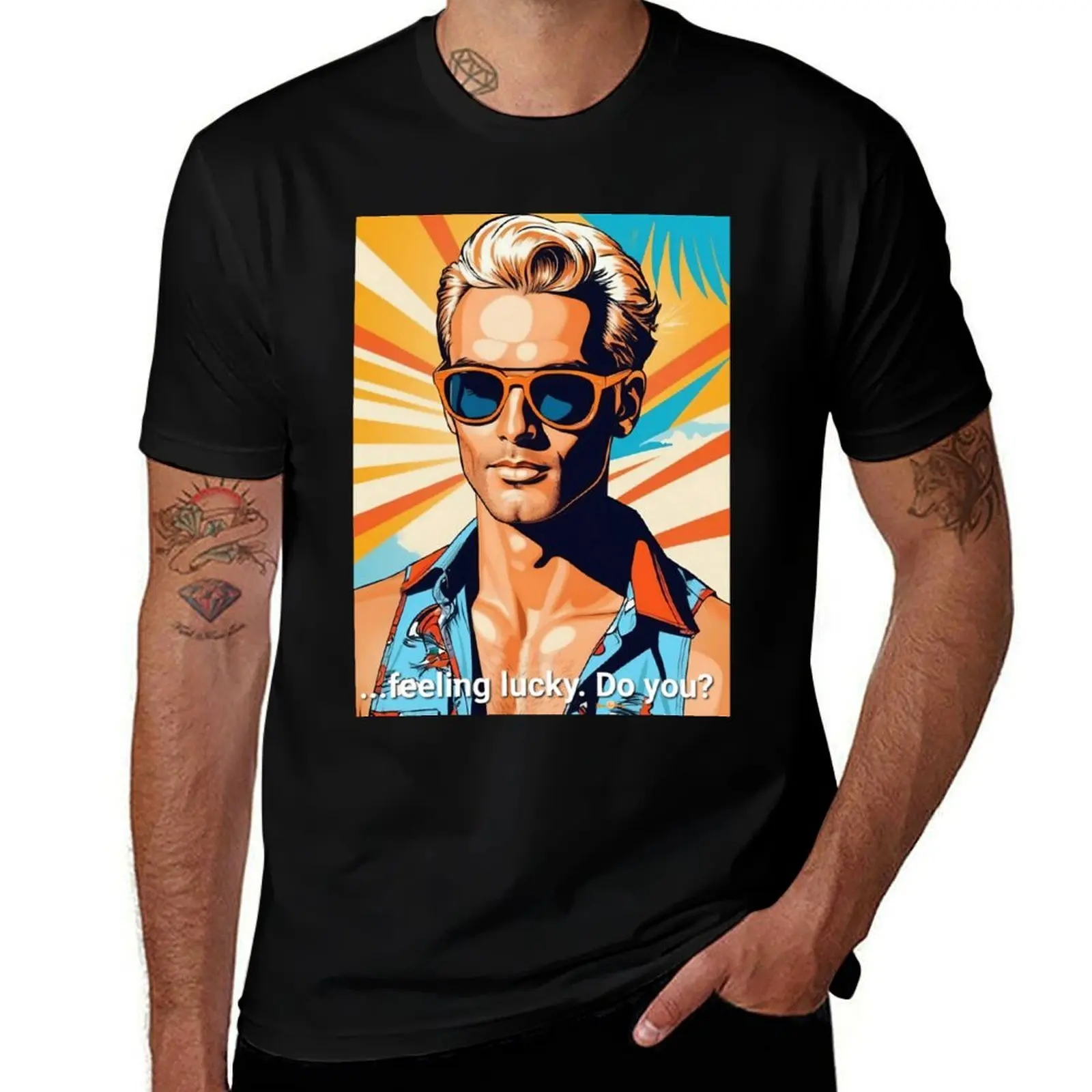 A stiff man on a sunny day: ...feeling lucky. Do you T-Shirt tees summer clothes Funny t-shirts men graphic t shirts
A stiff man on a sunny day: ...feeling lucky. Do you T-Shirt tees summer clothes Funny t-shirts men graphic t shirts