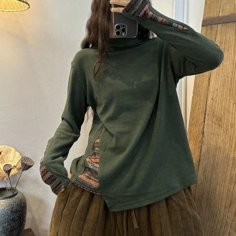 Women's Half High Collar 2023 New Autumn and Winter Contrast Color Long Sleeve Pullover Patchwork Printed Irregular Bottom Tops
Women's Half High Collar 2023 New Autumn and Winter Contrast Color Long Sleeve Pullover Patchwork Printed Irregular Bottom Tops